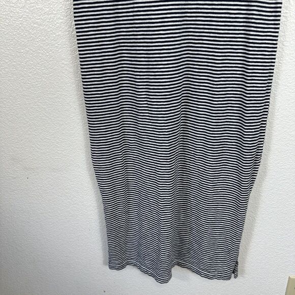 J Crew Dress Women XXS Blue White Stripe Scoop Neck Tank Midi Coastal Preppy - Picture 4 of 8